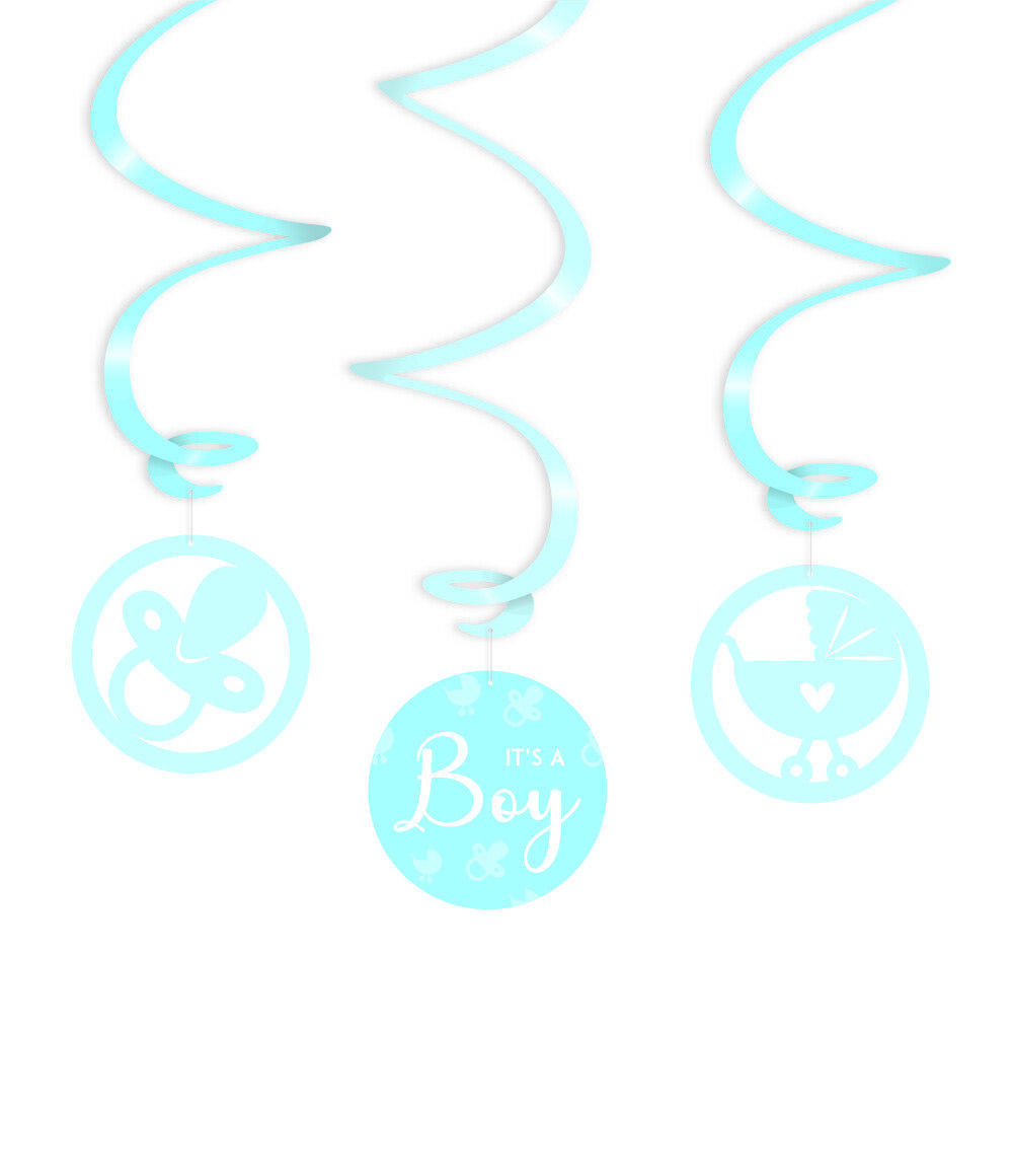 Hangdecoratie Swirl geboorte it's a boy! | 3 stuks