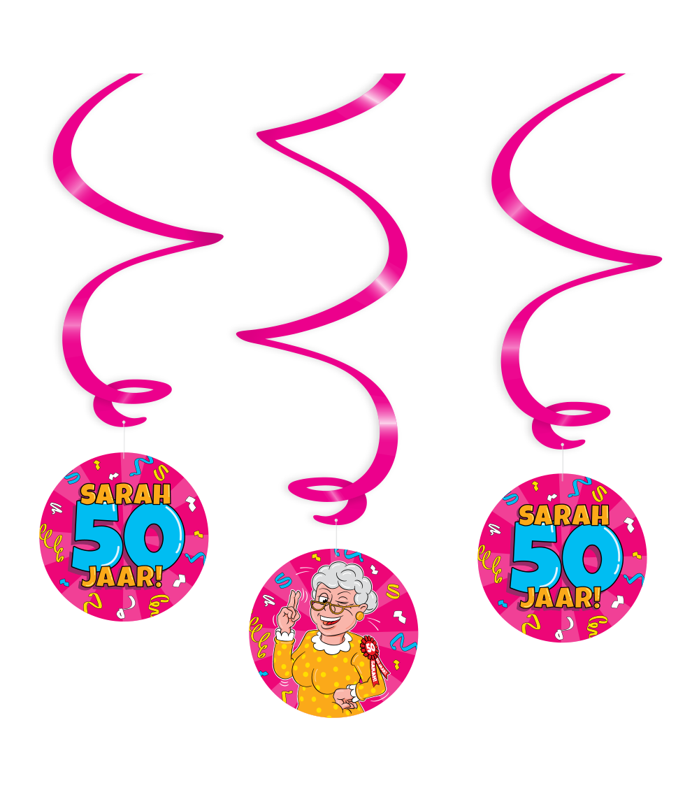 Hangdecoratie Swirl Sarah cartoon 3 stuks