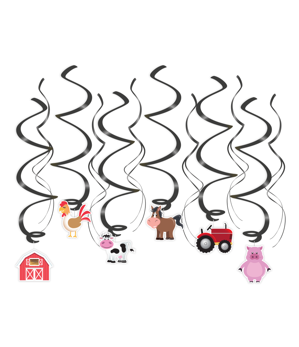 Boerderij Swirl hangdecoratie 6 stuks