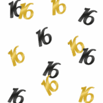 Leeftijd confetti 16 jaar Goud/zwart
