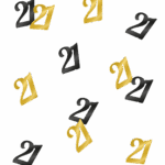 Leeftijd confetti 21 jaar Goud/zwart