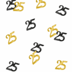 Leeftijd confetti 25 jaar Goud/zwart