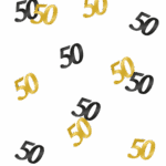 Leeftijd confetti 50 jaar Goud/zwart