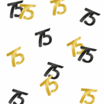 Leeftijd confetti 75 jaar Goud/zwart