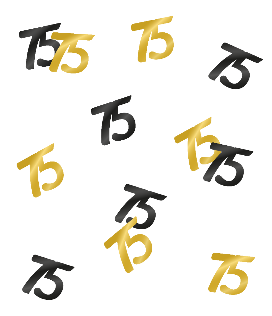 Leeftijd confetti 75 jaar Goud/zwart