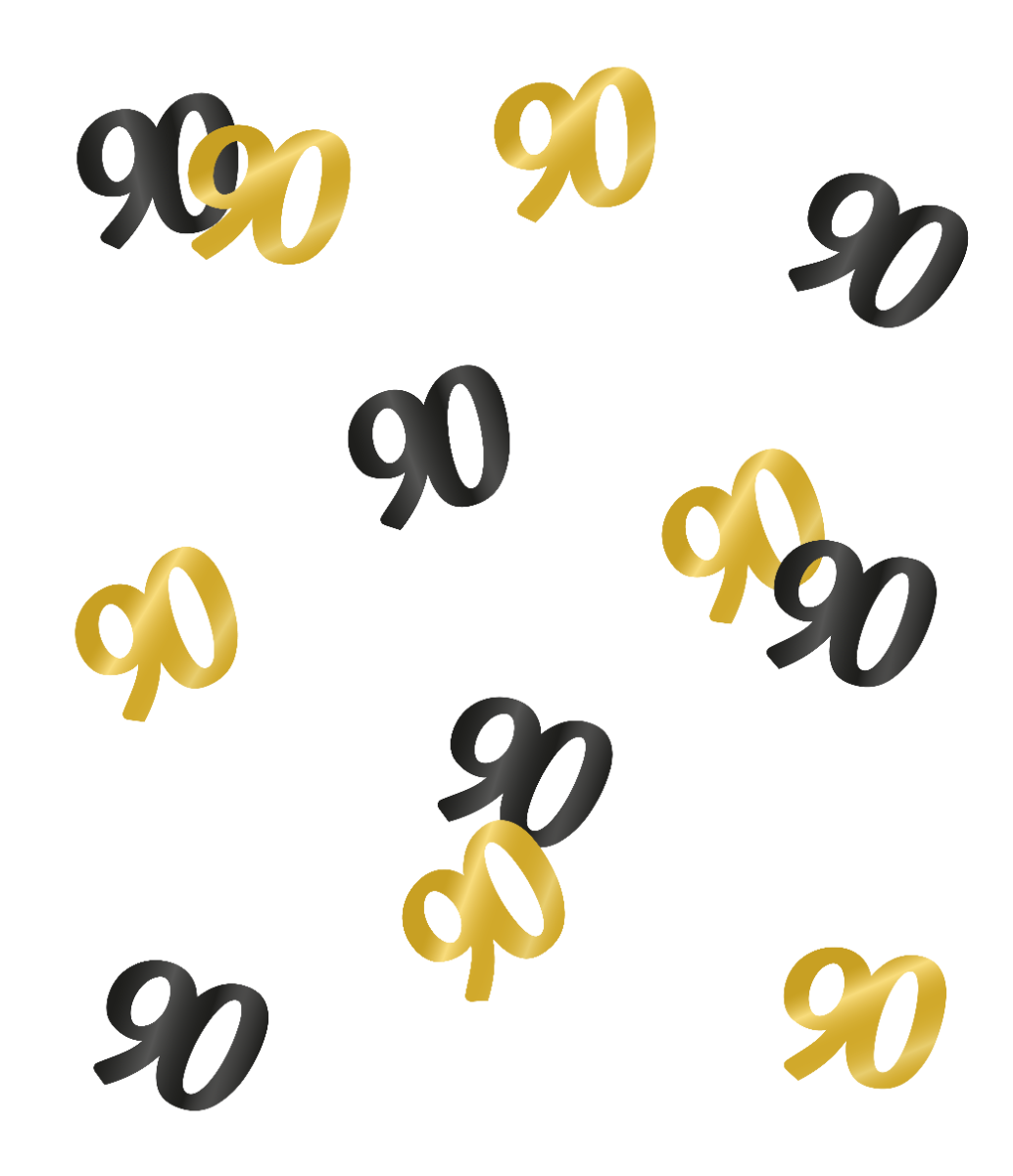 Leeftijd confetti 90 jaar Goud/zwart