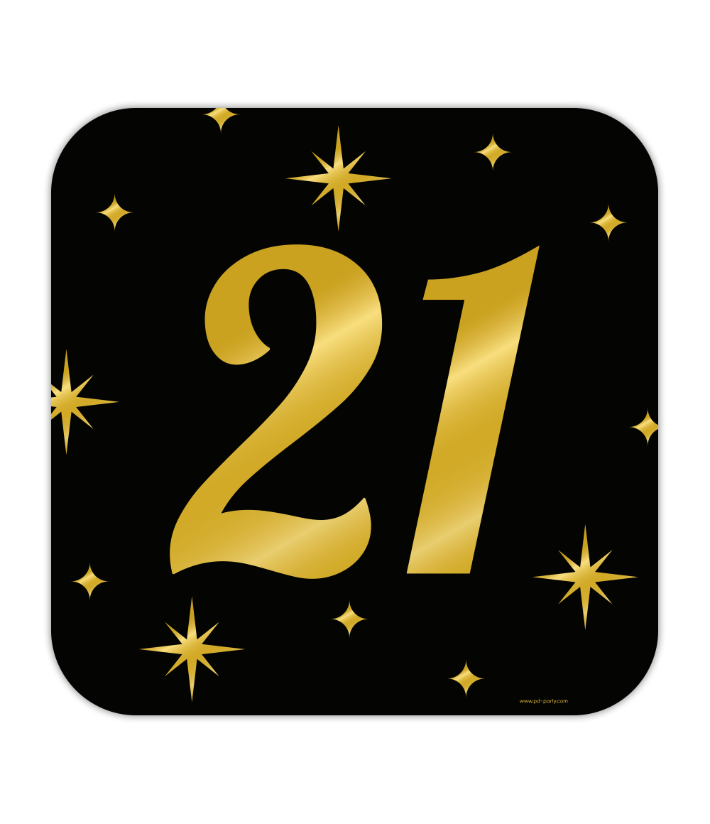Huldeschild goud/zwart 21 jaar