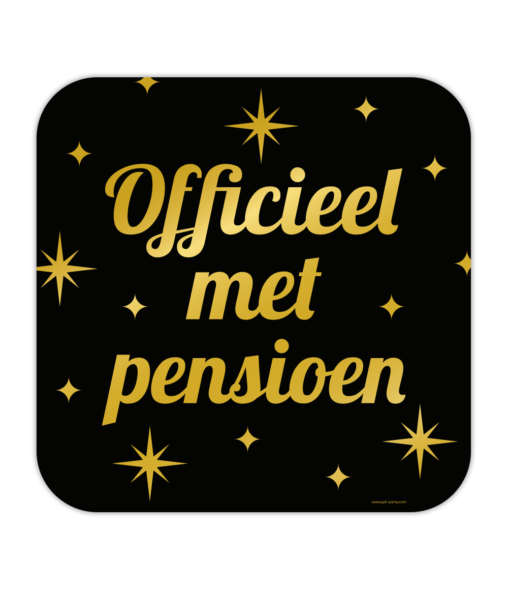 Huldeschild goud/zwart Pensioen