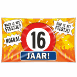XXL Gevelvlag 16 jaar | Sign 150cm