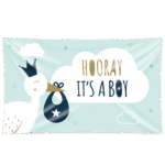 XXL Geboorte gevelvlag Baby boy | Happy 150cm
