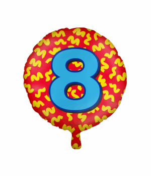 Folieballon 8 jaar | Happy 45cm