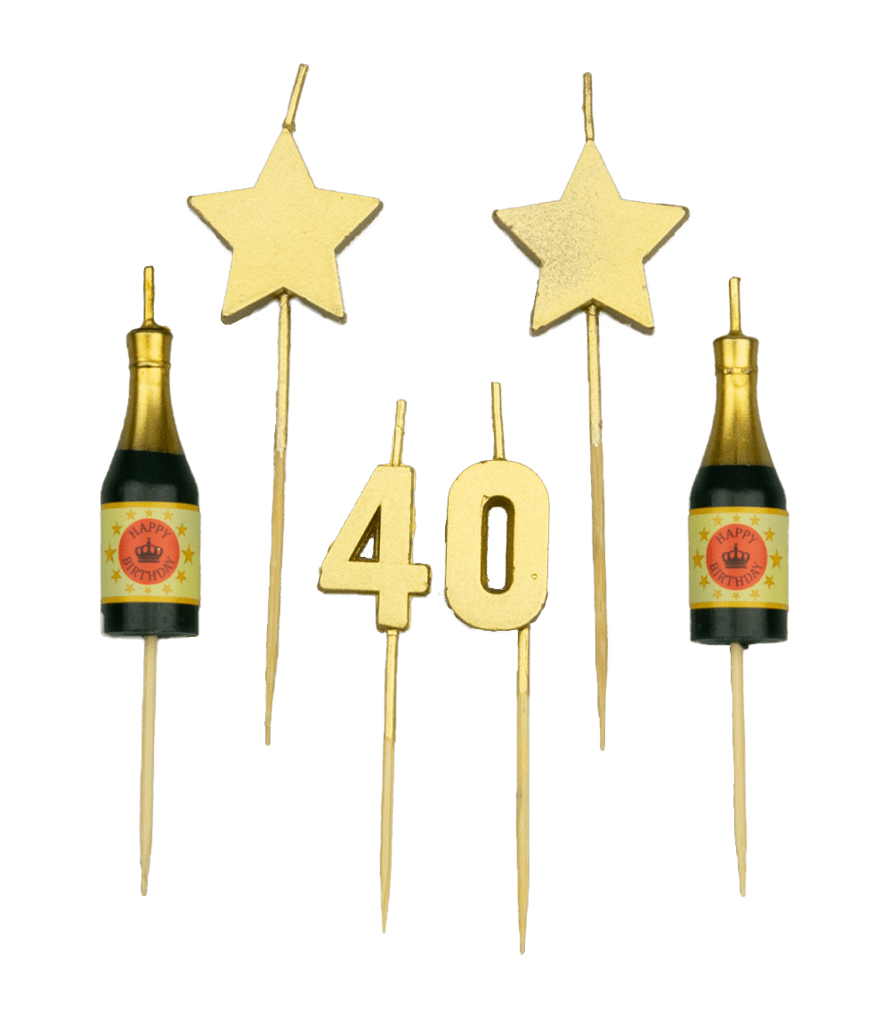 Taartkaars goud 40 jaar