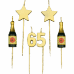 Taartkaars goud 65 jaar