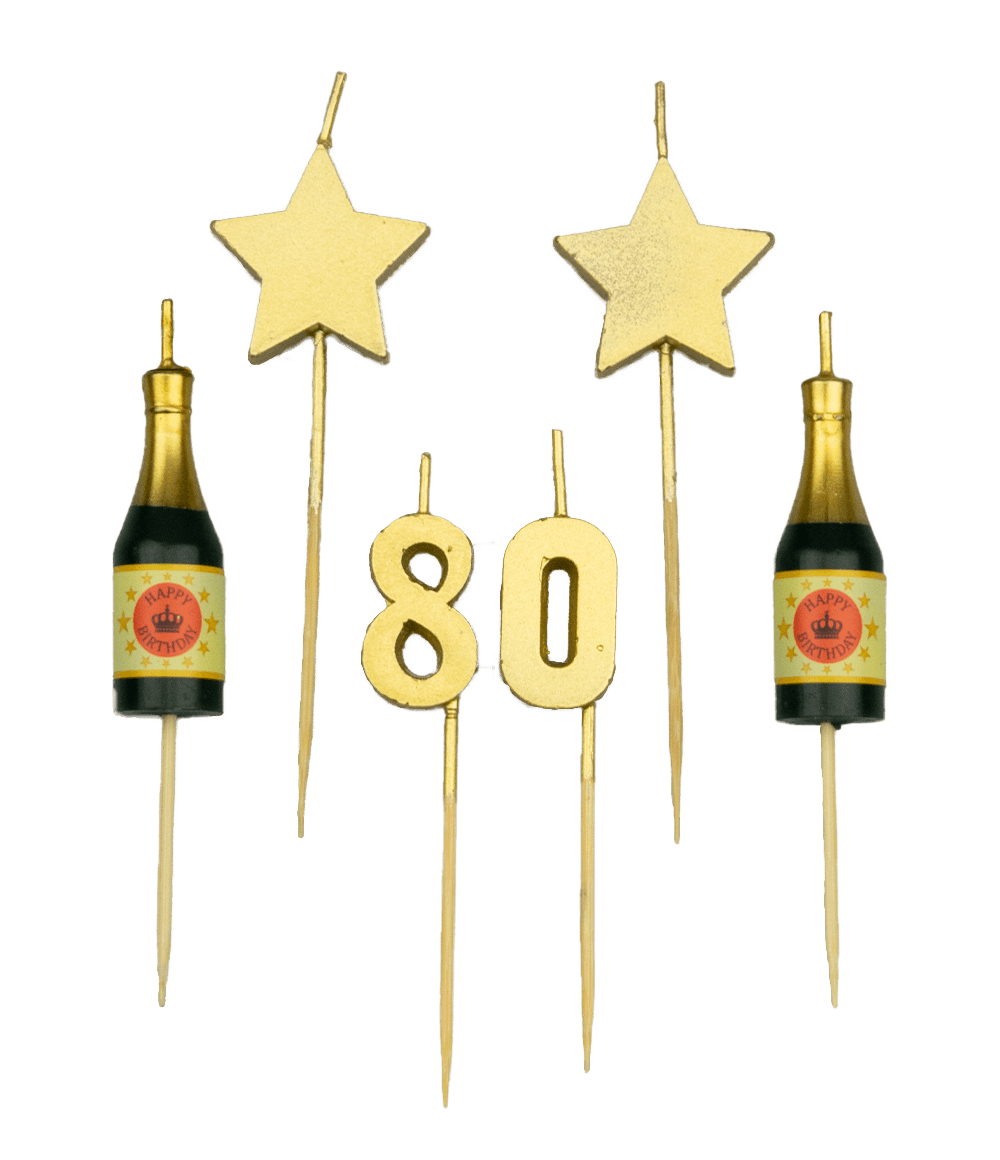 Taartkaars goud 80 jaar