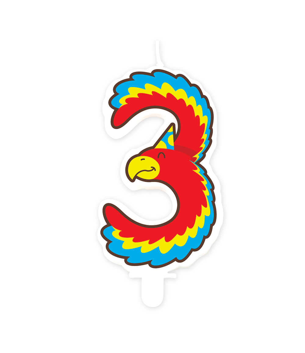Jungle kaars - 3 jaar Papegaai