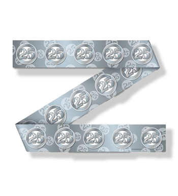 Jubileum afzetlint 25 jaar getrouwd Afzetlint 25 jaar getrouwd feestversiering
