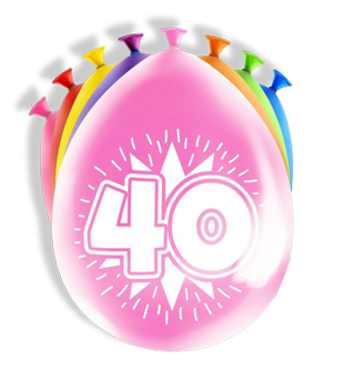 Ballonnen 40 jaar Happy feest versiering