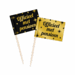 Pensioen Cocktailprikkers Goud/zwart | 50 stuks