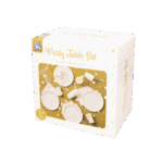 Wegwerp tafelservies Goud/wit (8 pers.)