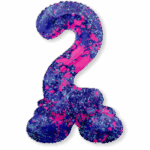 Staande Folieballon Cijfer 2 | Paint Splash Neon