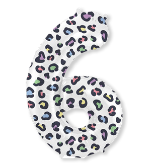 Folieballon Cijfer 6 | Jungle Panter