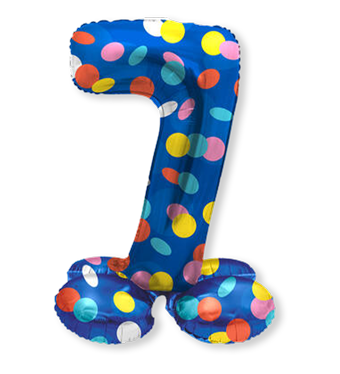 Staande Folieballon Cijfer 7 | Colorful Dots