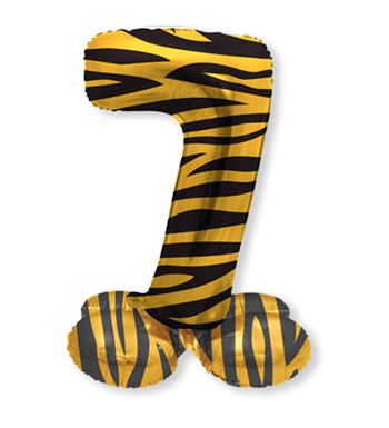 Staande Folieballon Cijfer 7 | Tijger Chic, jungle