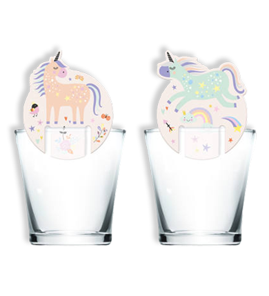 Glas decoratie Unicorns and Rainbows verjaardag