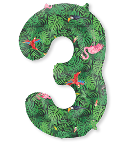 Folieballon Cijfer 3 | Jungle Groen