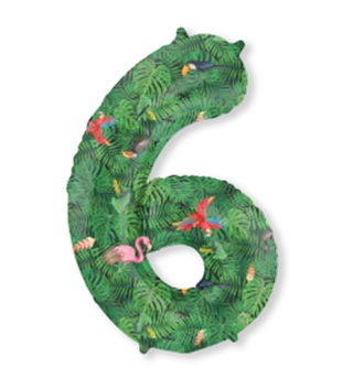 Folieballon Cijfer 6 | Jungle Groen