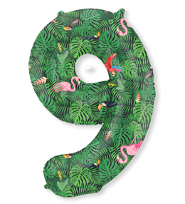 Folieballon Cijfer 9 | Jungle Groen