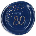 Wegwerp bordjes 80 jaar verjaardag Feest Tafel decoratie Elegant True Blue