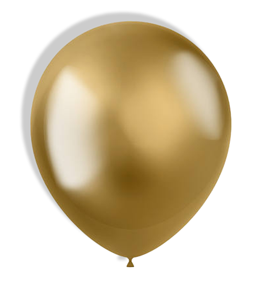 Ballon Chroom goud 33cm feest versiering