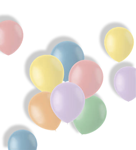 Ballonnen pastel powder kleurenmix feest versiering