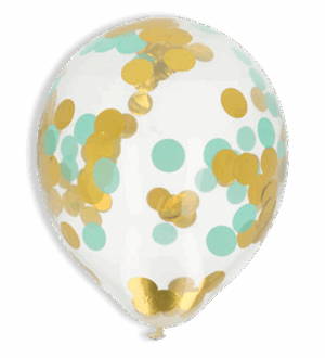 Confetti Ballonnen goud mint 33cm feest versiering