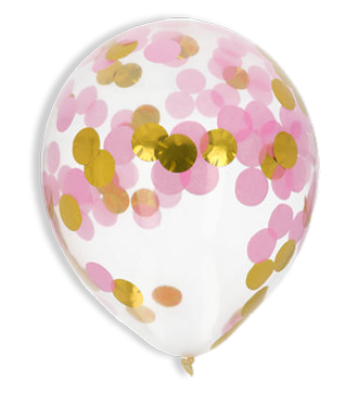 Confetti Ballonnen goud roze 33cm feest versiering gender reveal