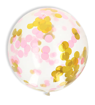 Confetti Ballon XL Goud Roze 61cm feest versiering verjaardag bruiloft