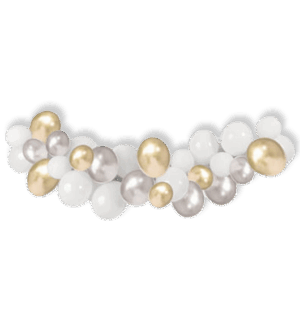 Ballonnenboog zilver goud wit metallic feest versiering bruiloft