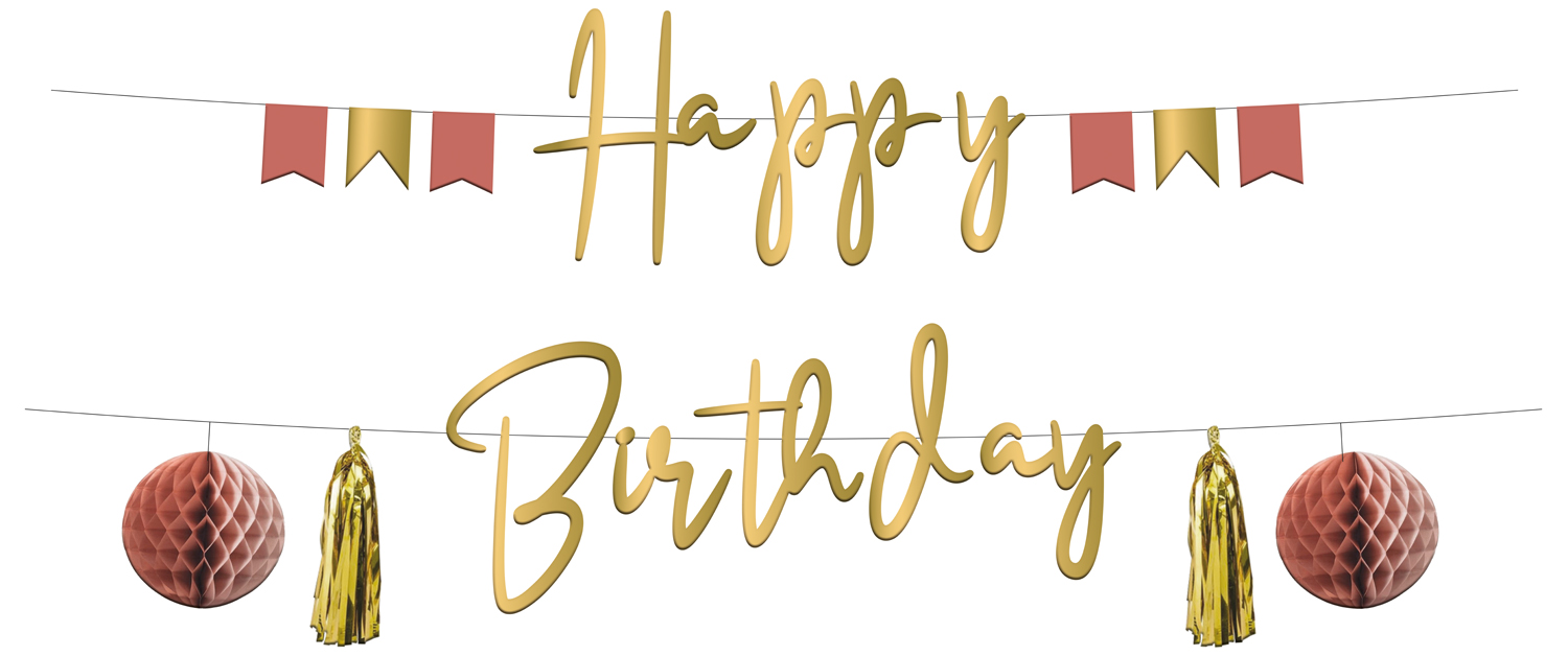 Letterslingers "Happy Birthday" Golden Dusk  1,5m