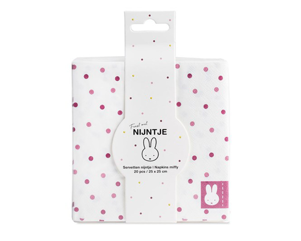Roze nijntje servetten geboorte baby shower verjaardag meisje