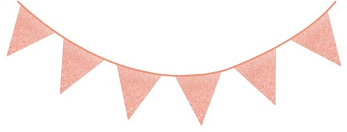 Glitter vlaggenlijn rosé goud | 6m