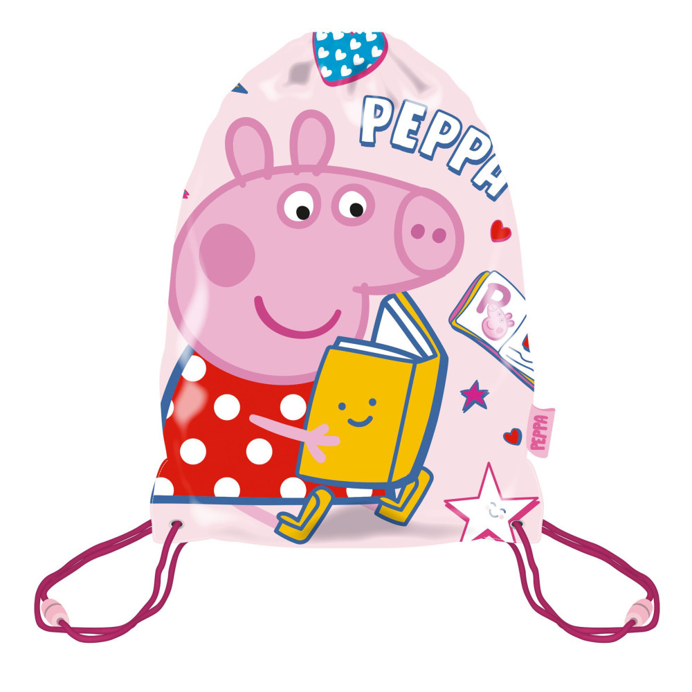 peppa pig zwemtas en gymtas met lezende Peppa