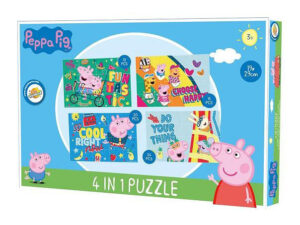 peppa pig puzzel box, vier verschillende puzzels in één doos!
