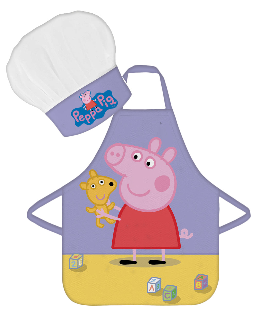 Peppa Pig kinderschort en koksmuts set