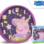 Peppa Pig Paarse wandklok 25 cm