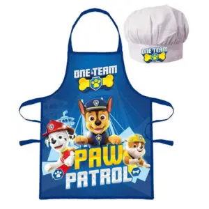 Paw Patrol Blauw kinderschort met koksmuts