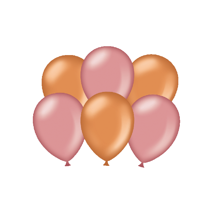 Roségouden ballonnen Metallic helium ballon
