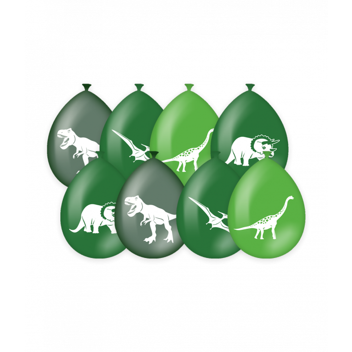 dinosaurus ballonnen groen 30 cm 8 stuks