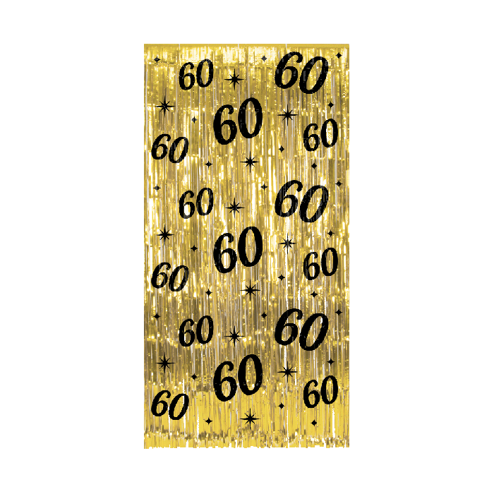 Deurgordijn 60 jaar sprankelende gouden feestversiering