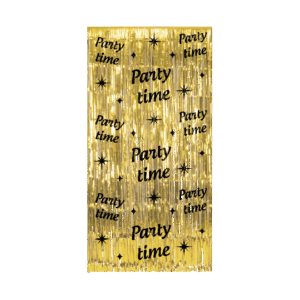 Gouden deurgordijn party time versiering in stijl voor elk moment